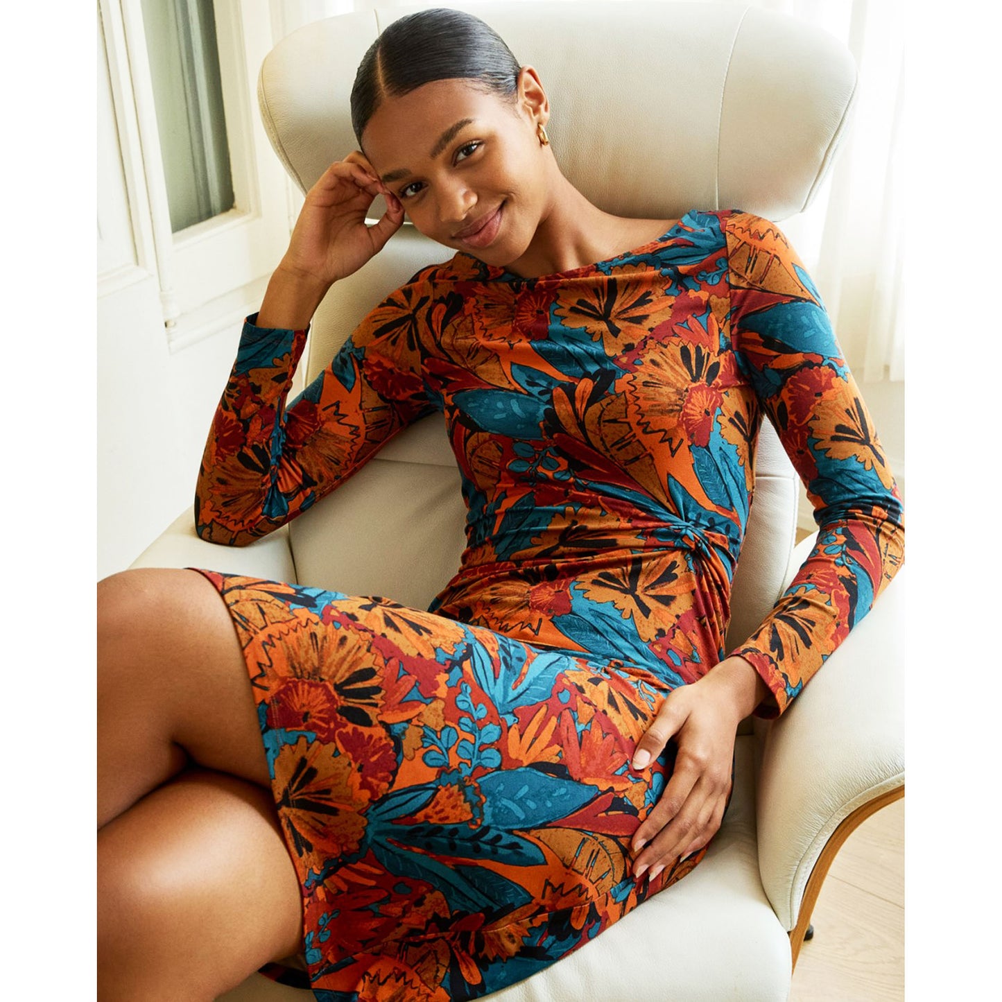 SURKANA - Vestito midi con arricciatura in vita Mattone-SURKANA-VIALESCARPE