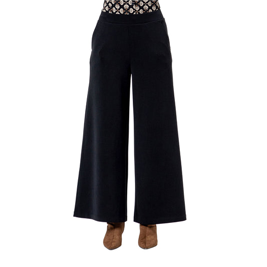 SURKANA Pantalone Ampio in Maglia di Modal Nero-SURKANA-VIALESCARPE