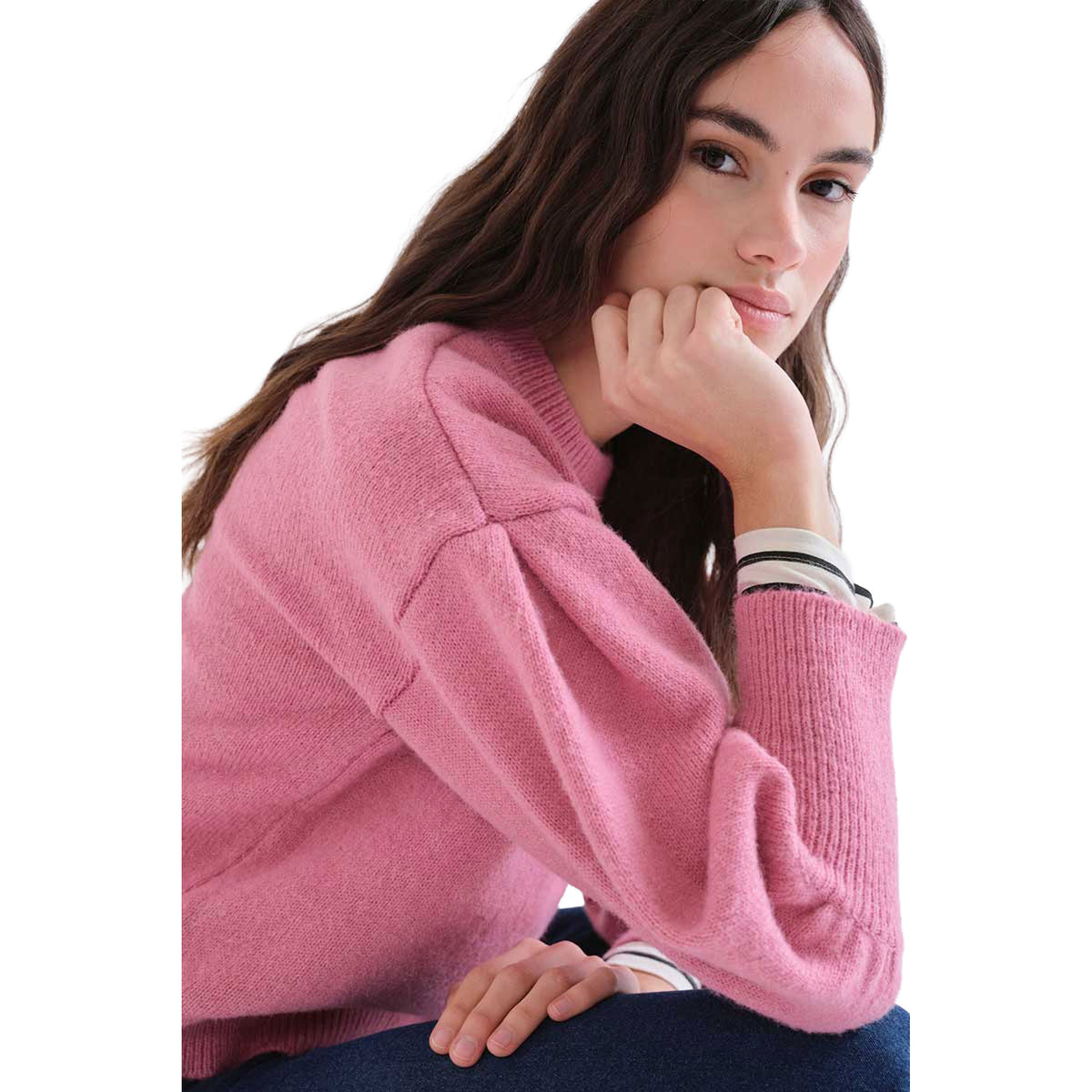 COMPAÑÍA FANTÁSTICA Maglione rosa con maniche a sbuffo