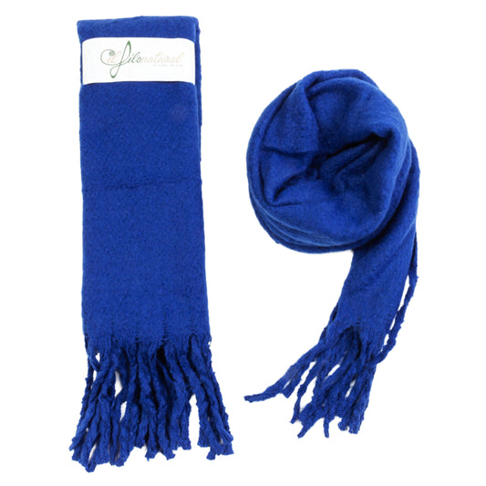 Scialle Stola IlFiloNaturalTinta Unita Frangione Bluette