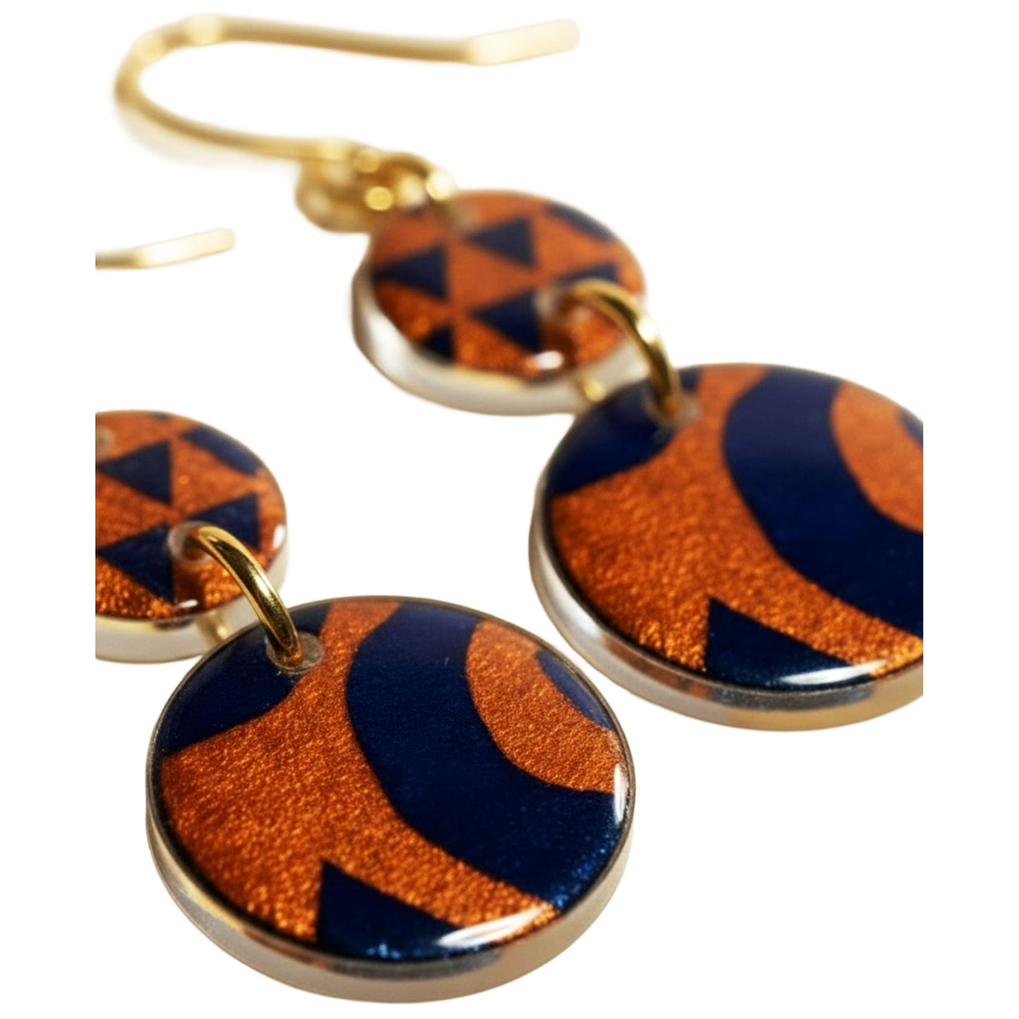 SURKANA Orecchini a sfera blu/arancioni
