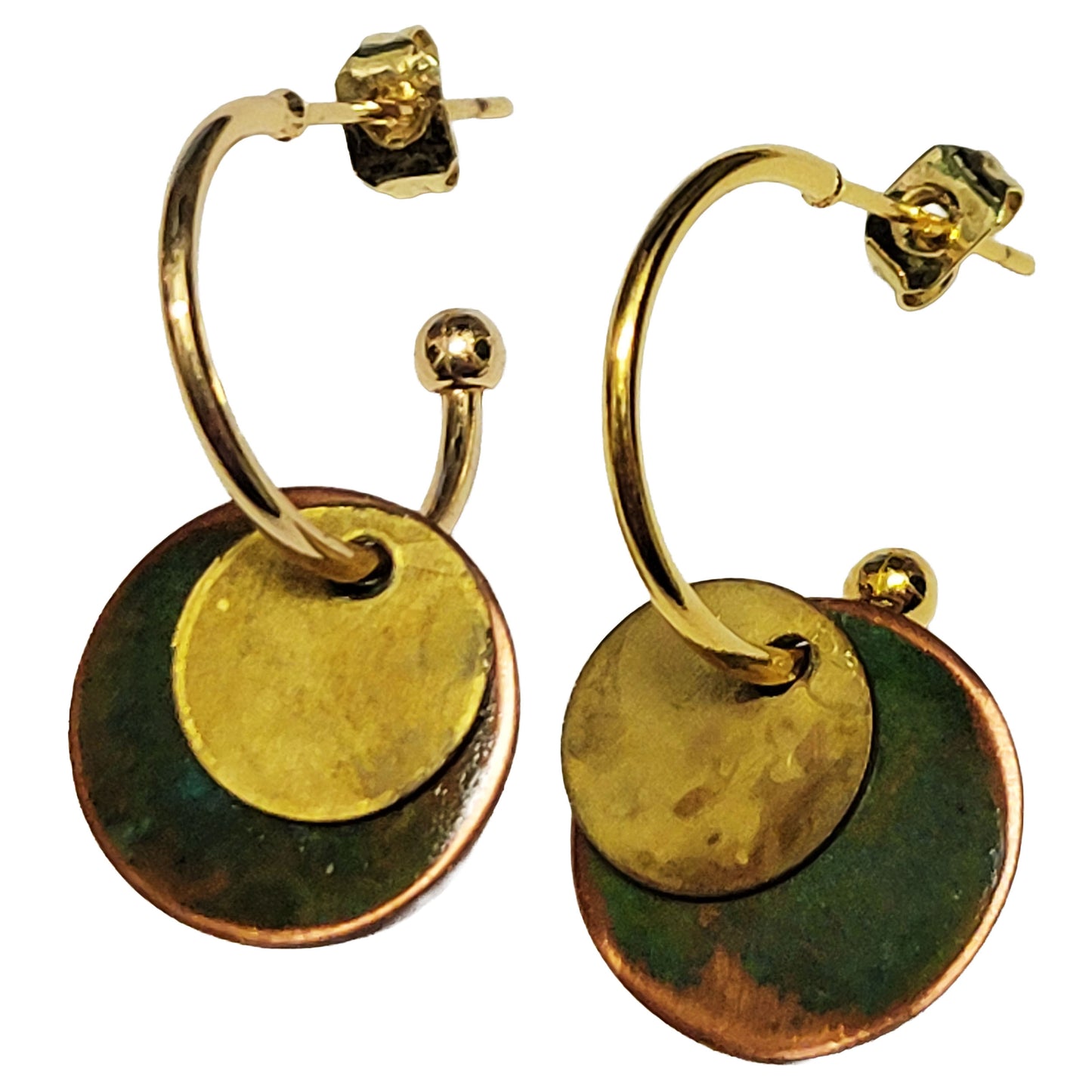 HOIKO Orecchini in rame e ottone Mini Piastre 03