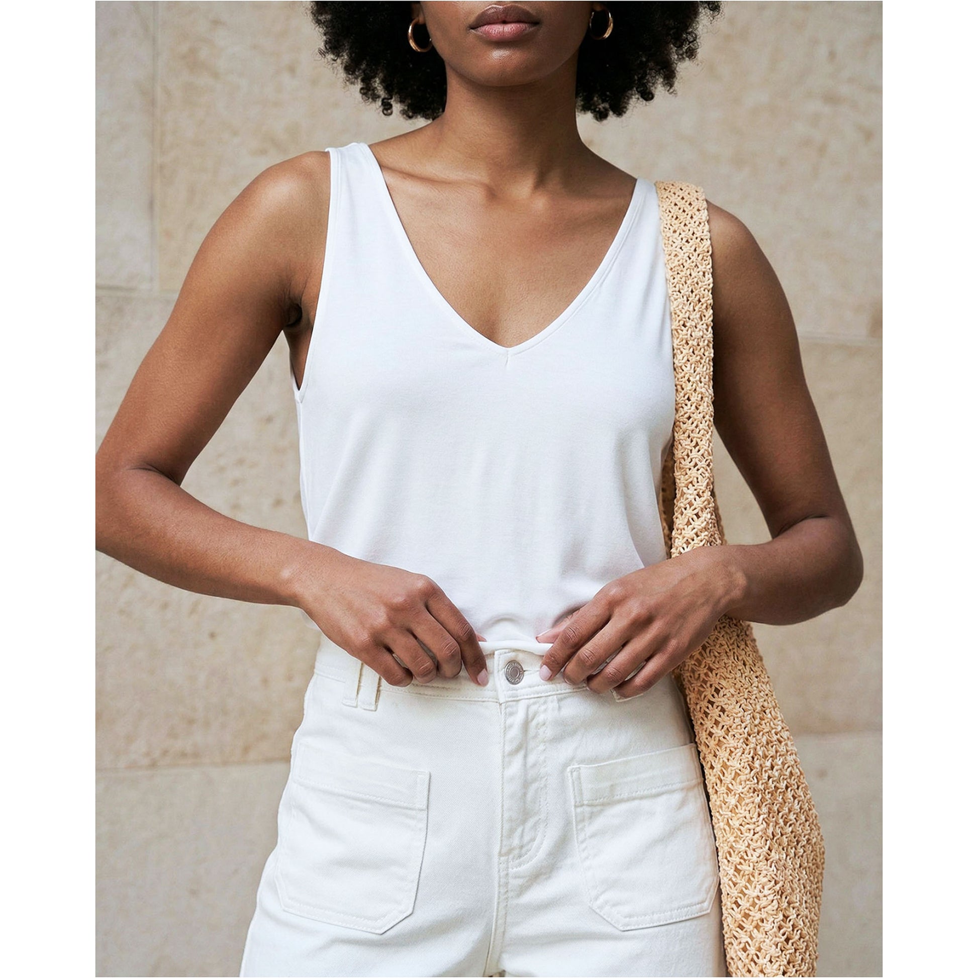 SURKANA Top a spalline Bianco-SURKANA-VIALESCARPE