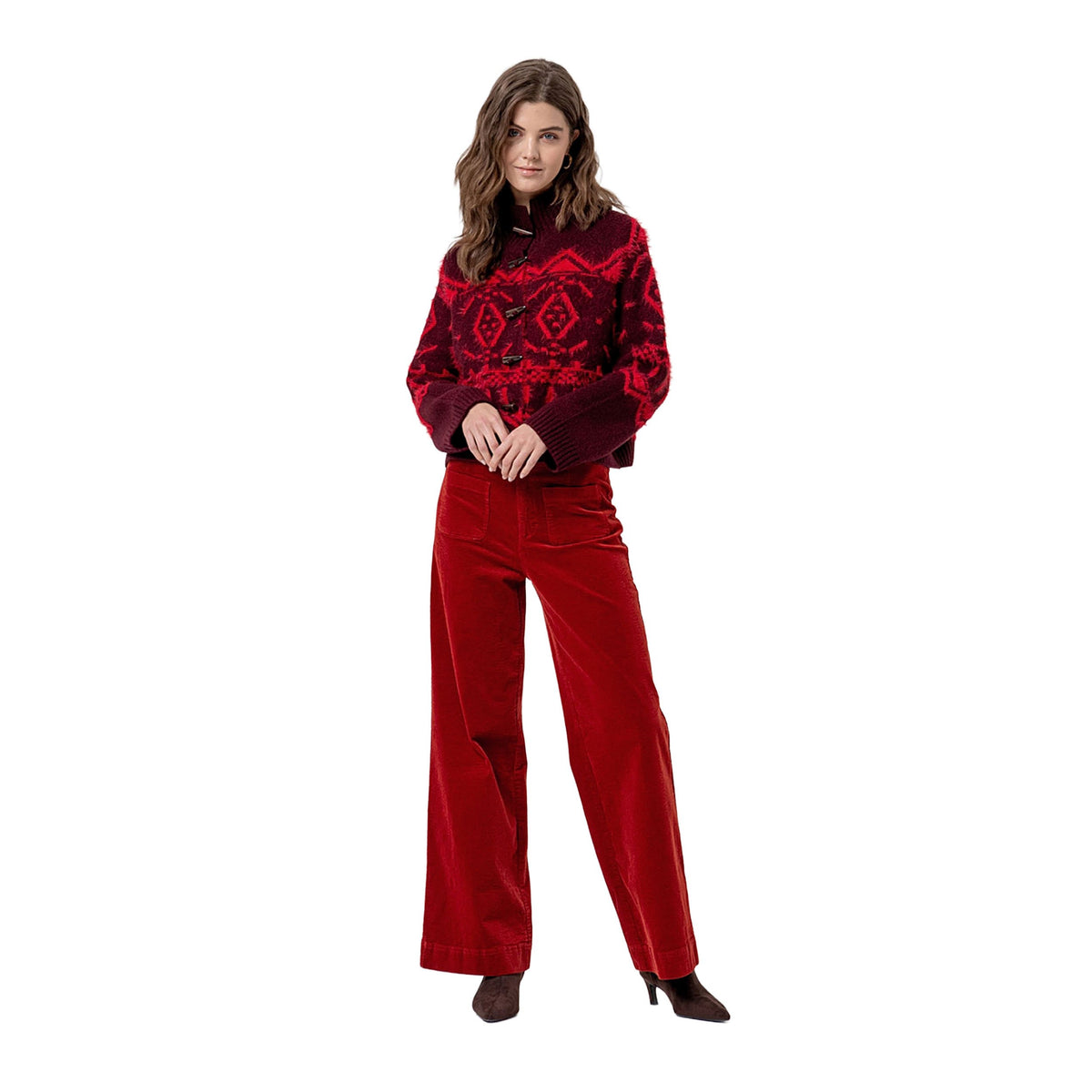 Giacca jacquard collo a imbuto