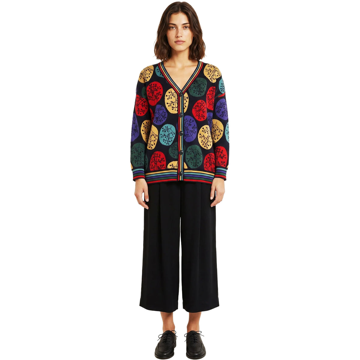 PEPALOVES Cardigan Rebeca Dots Nero Multicolor