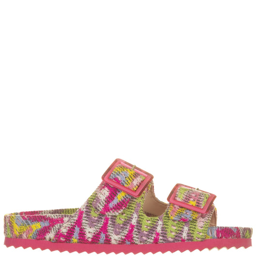 Colors of Califonia - Mule tessuto fantasia etnica fuxia-Colors of California-VIALESCARPE