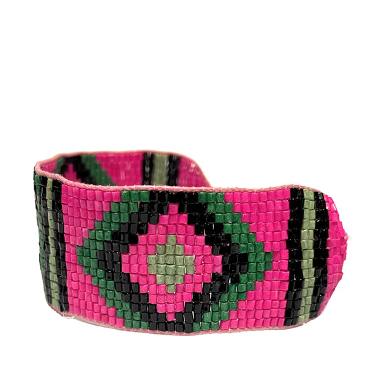 SURKANA Bracciali alti perline giapponesi rosa-SURKANA-VIALESCARPE