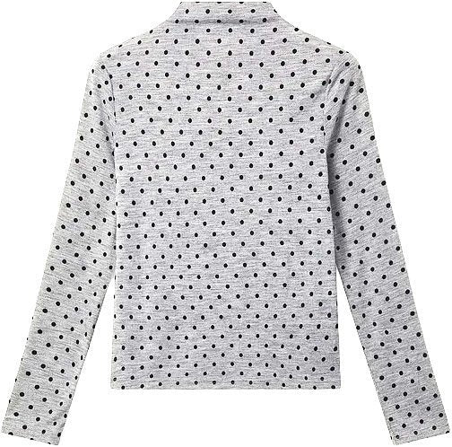 COMPAÑÍA FANTÁSTICA Maglia grigio mélange a mini pois neri con collo altoCOMPAÑÍA FANTÁSTICA Maglia grigio mélange a mini pois neri con collo alto