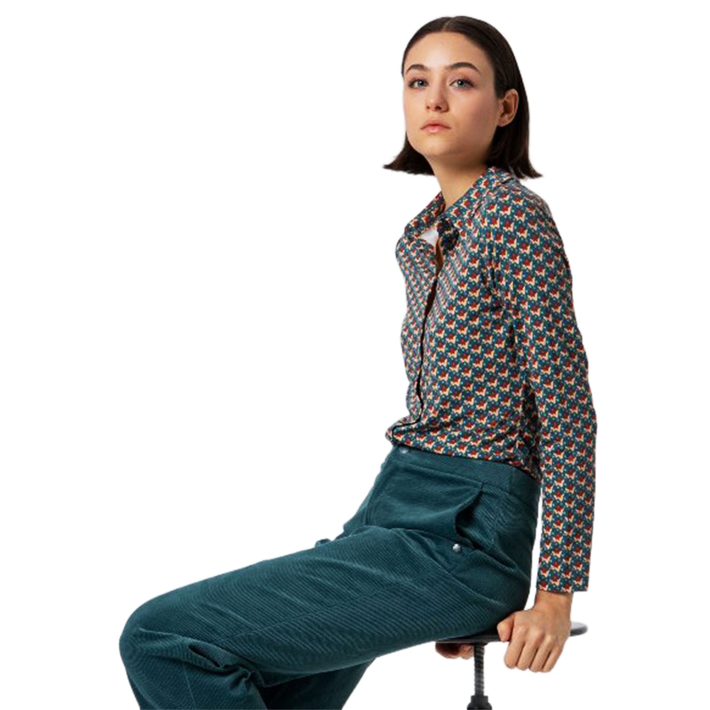 SURKANA - Pantaloni dritti in velluto a coste a vita media-SURKANA-VIALESCARPE