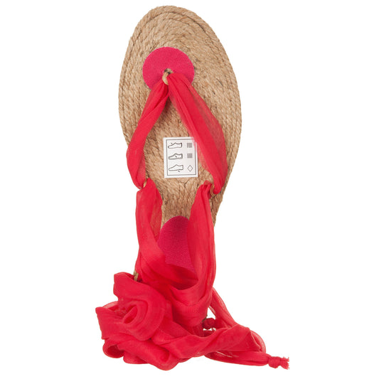 Espadrilles Silvia Lace Rosso-VIALESCARPE-VIALESCARPE