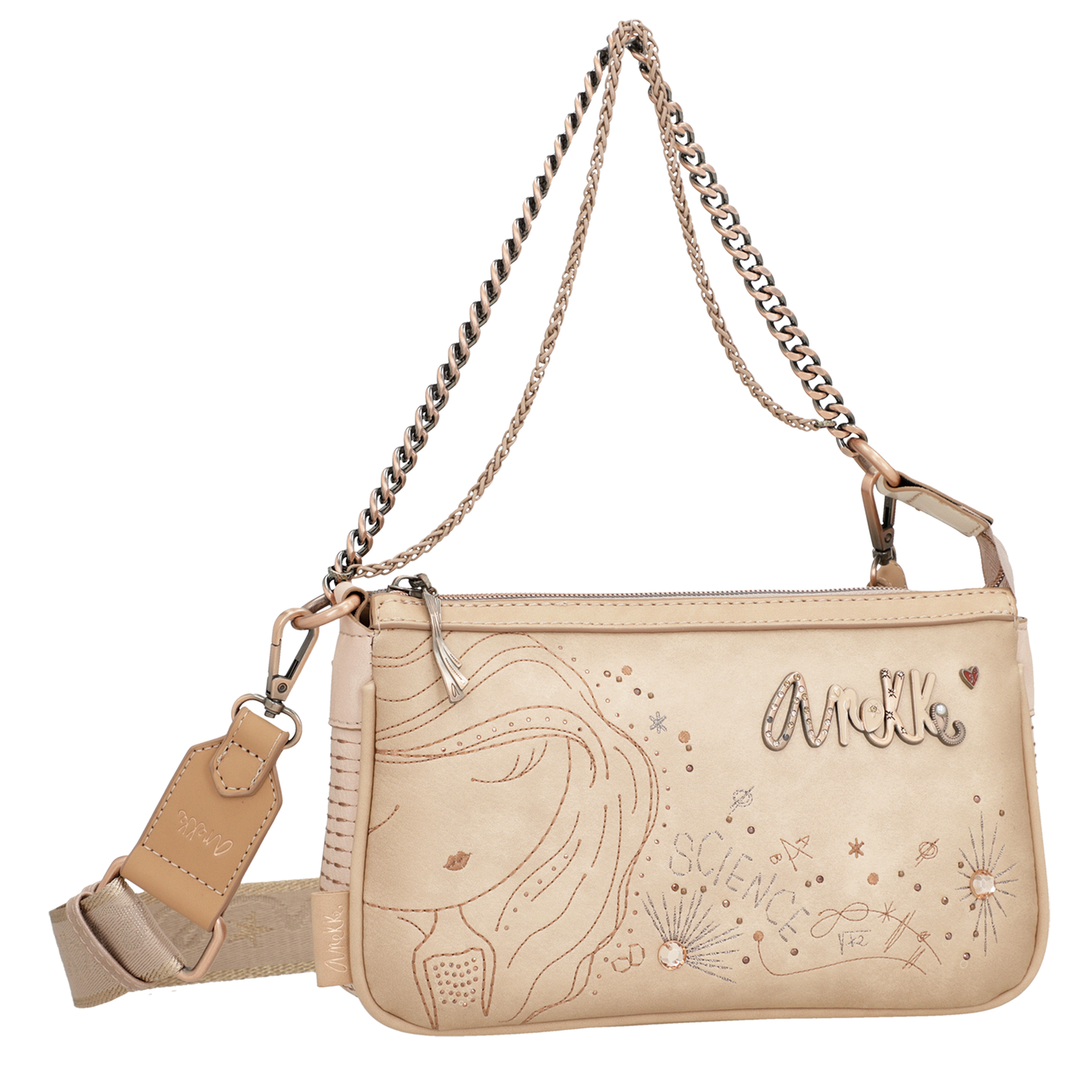 Borsa baguette a tracolla - HOLLYWOOD Studio nude