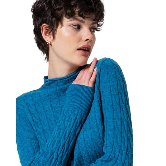 SURKANA - Maglione aderente con trecce e collo perkins-SURKANA-VIALESCARPE