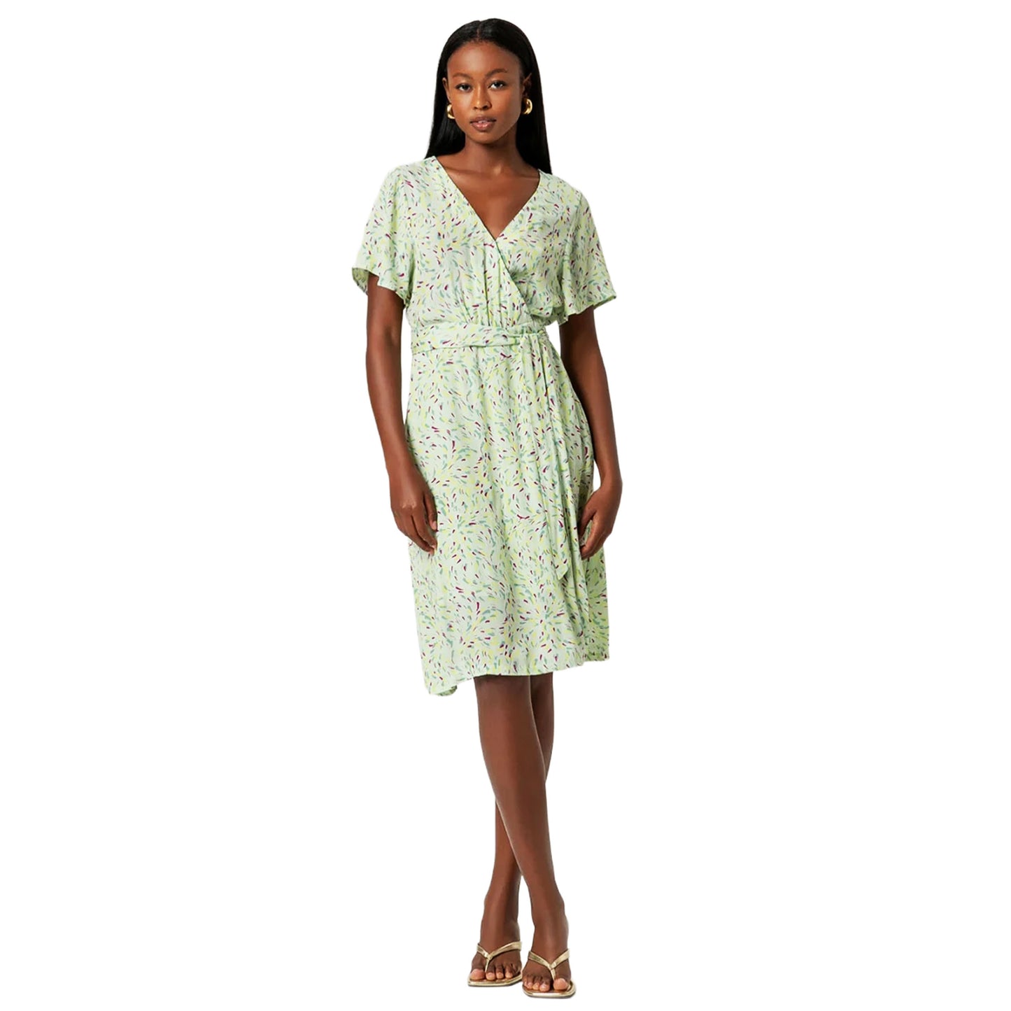 SURKANA Vestito midi incrociato Verde Polvere-SURKANA-VIALESCARPE