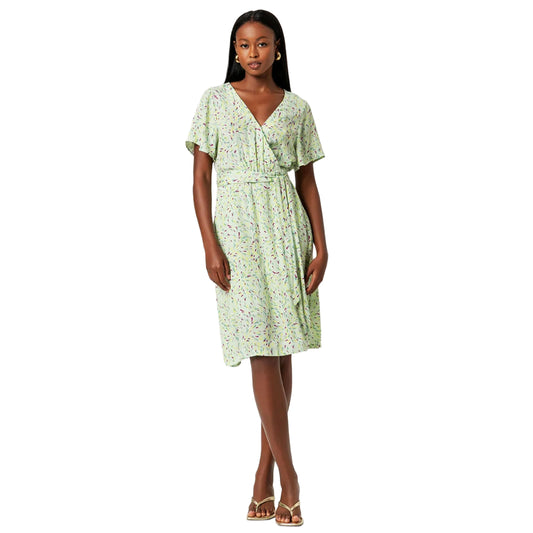 SURKANA Vestito midi incrociato Verde Polvere-SURKANA-VIALESCARPE
