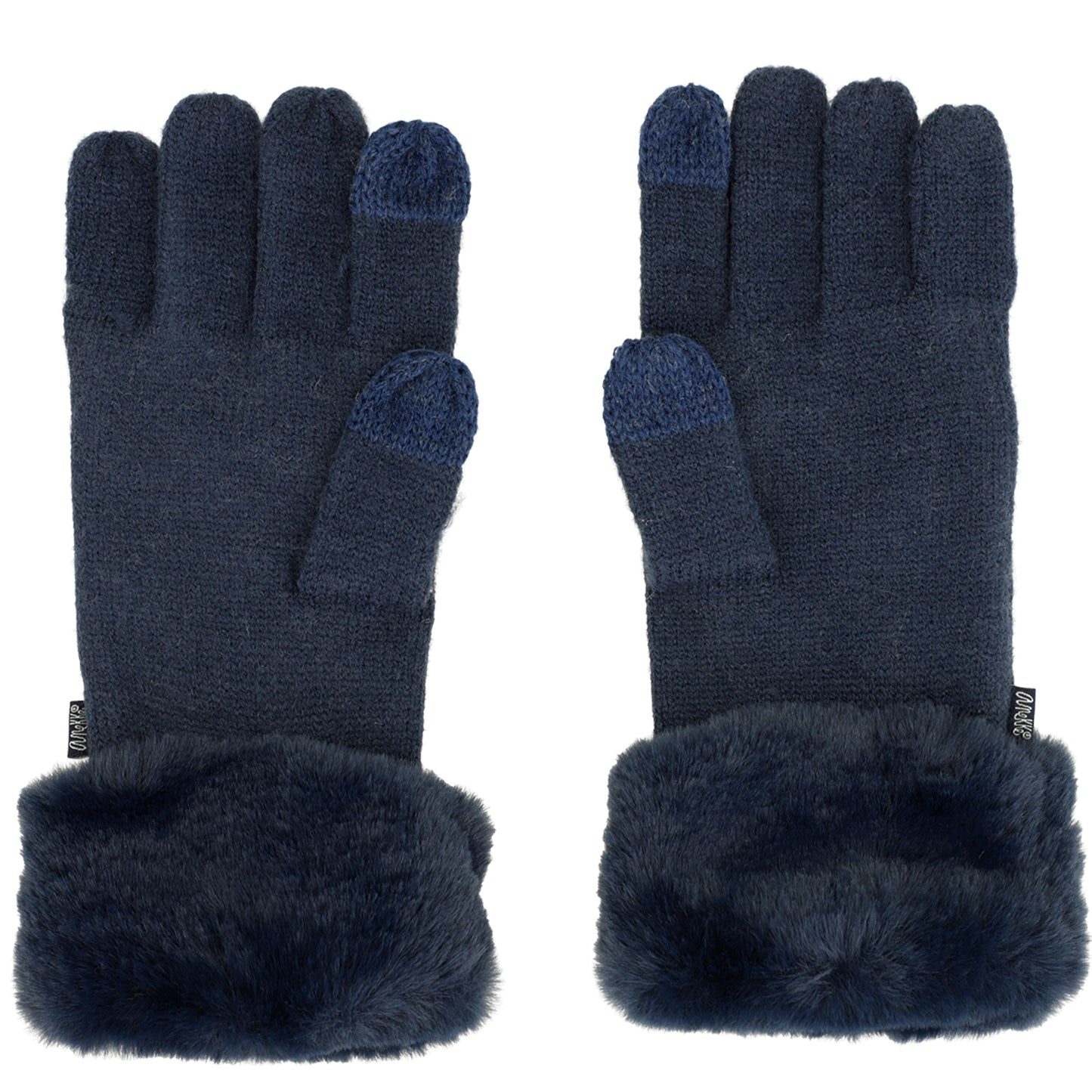 ANEKKE - Guanti in maglia blu con perline-ANEKKE-VIALESCARPE