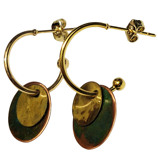 HOIKO Orecchini in rame e ottone Mini Piastre 03