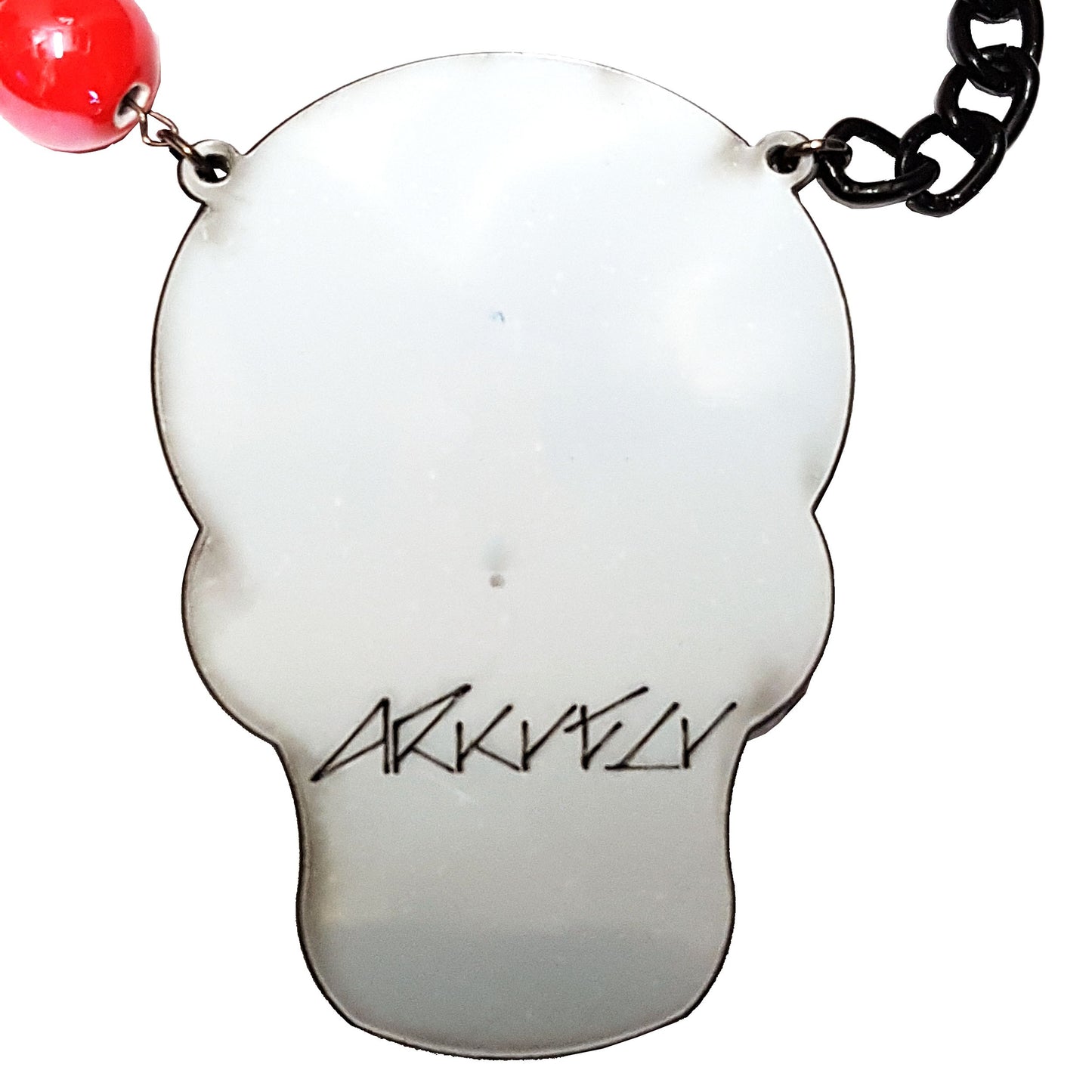 Collana Skull messicano bianco e rosso