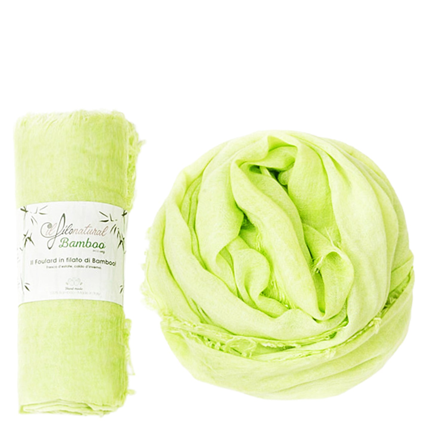 Il Foulard in Filato di Bamboo EcoVeg Tinto a Freddo Pistacchio