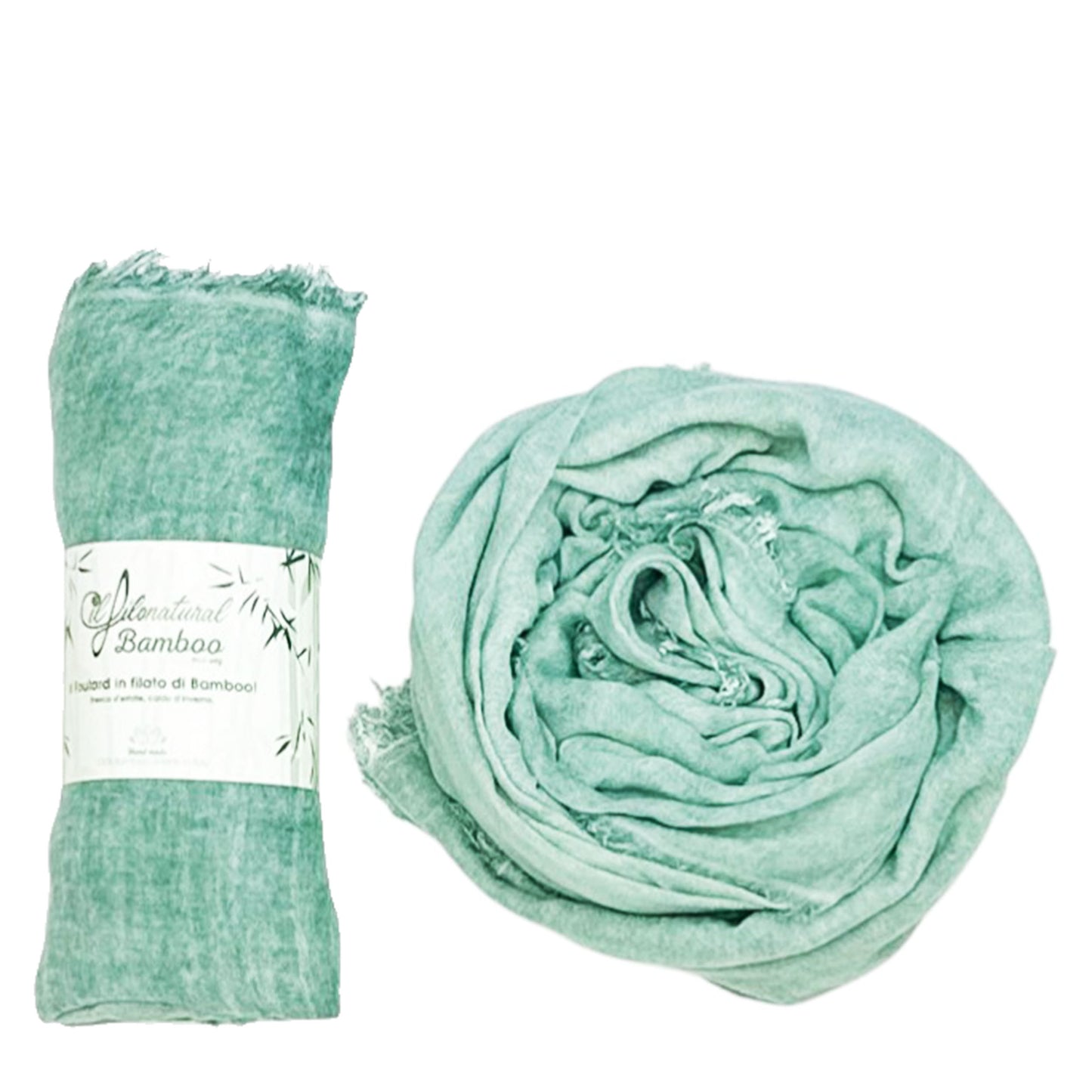 Foulard in Bamboo EcoVeg Tinto a Freddo Acquamarina