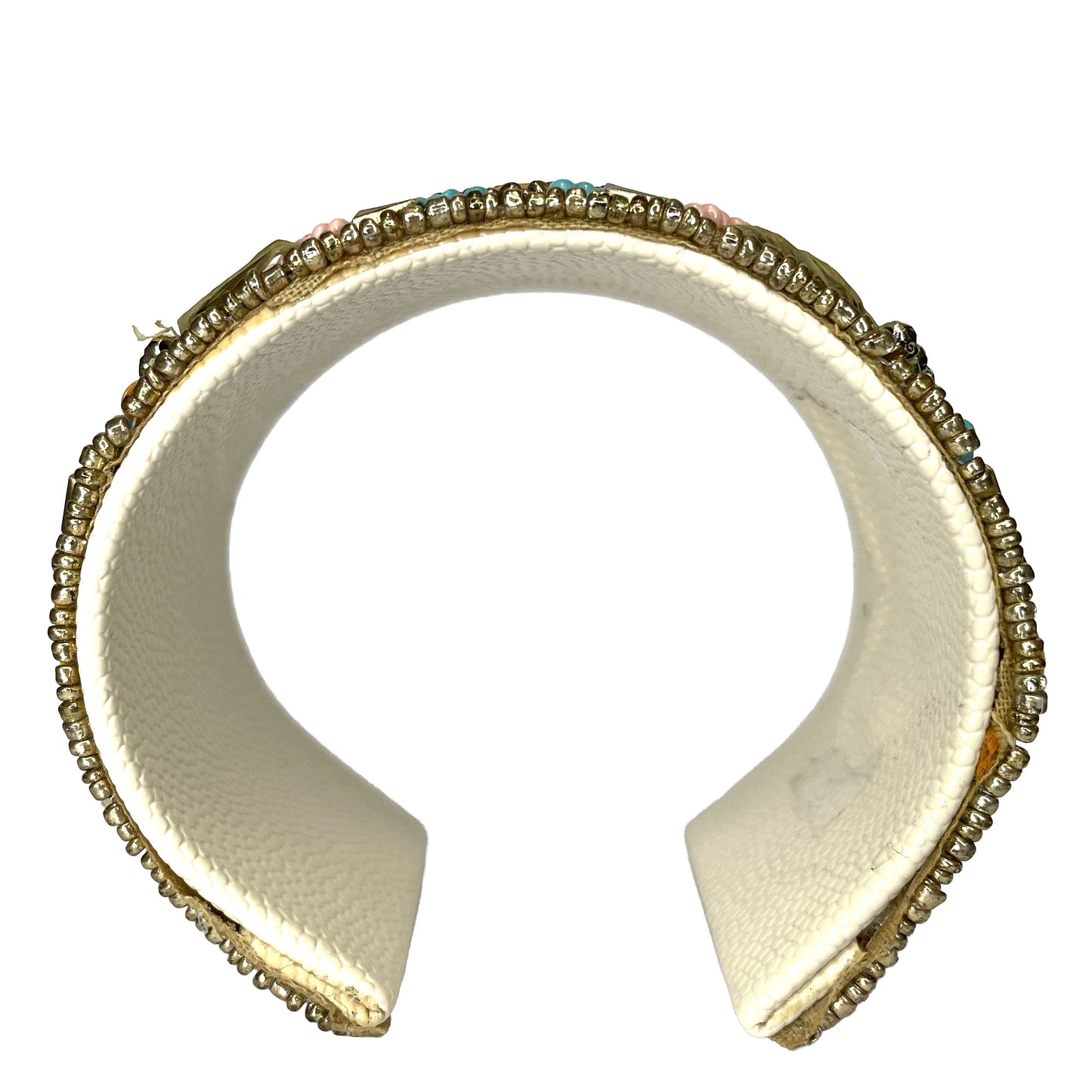 SURKANA Bracciale rigido boho ocra, turchese e sabbia