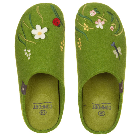 CONFORT - Ciabtte feltro con fiori-CALZAMUR-VIALESCARPE