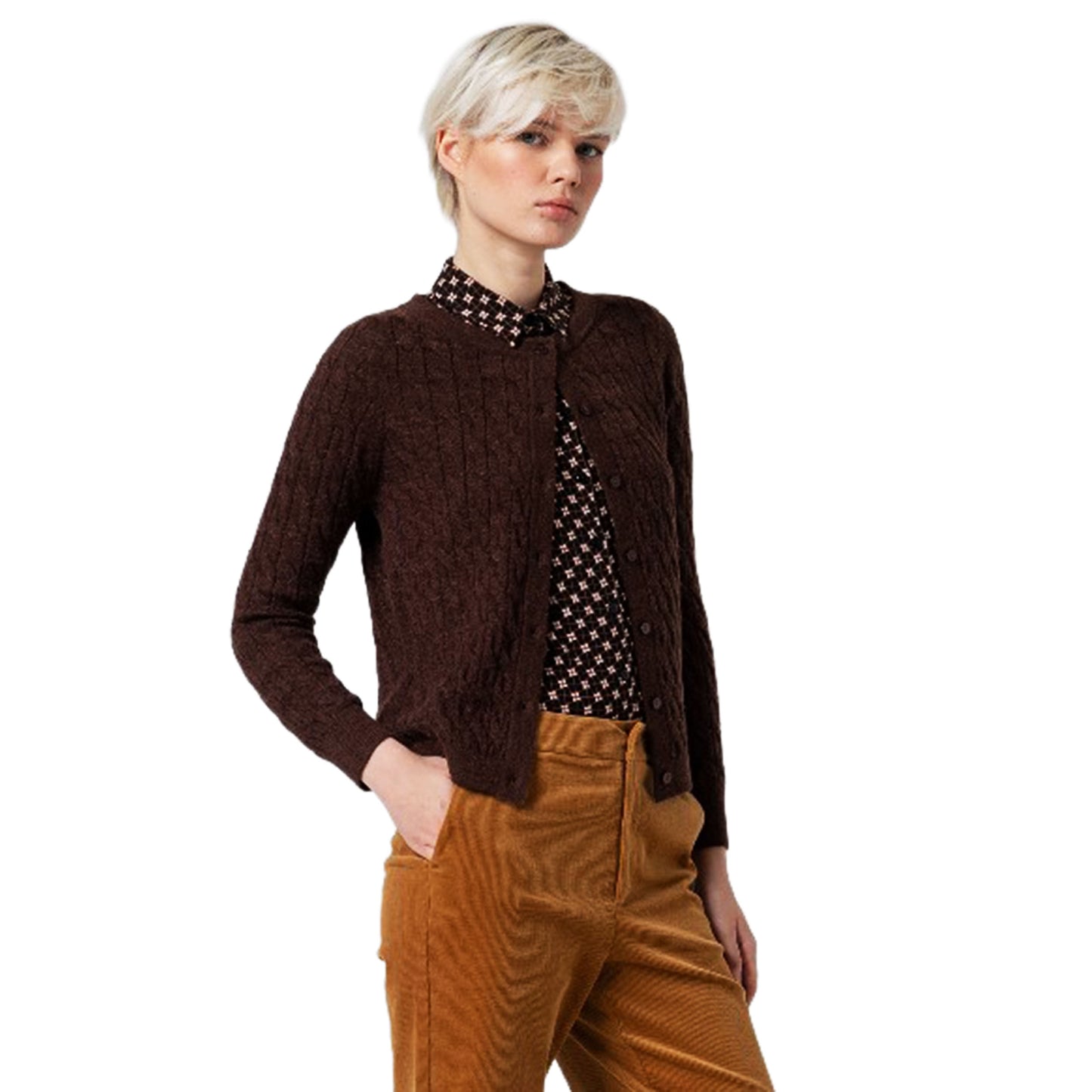 SURKANA - Cardigan corto e aderente con trecce-SURKANA-VIALESCARPE