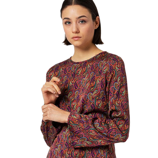 SURKANA - Blusa corta, fluida stampa paisley, con maniche svasate-SURKANA-VIALESCARPE