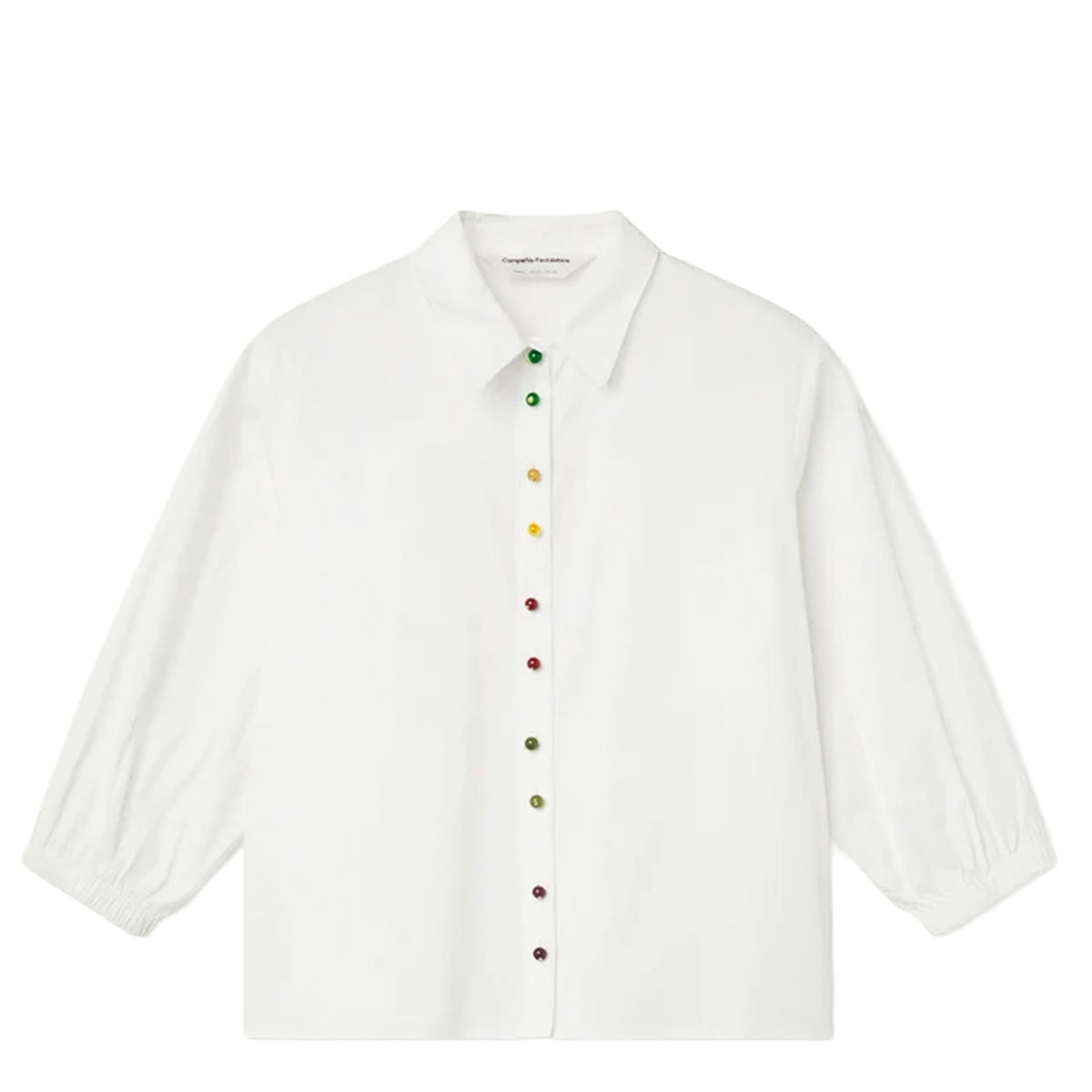COMPAÑÍA FANTÁSTICA Camicia bianca con bottoni gioiello