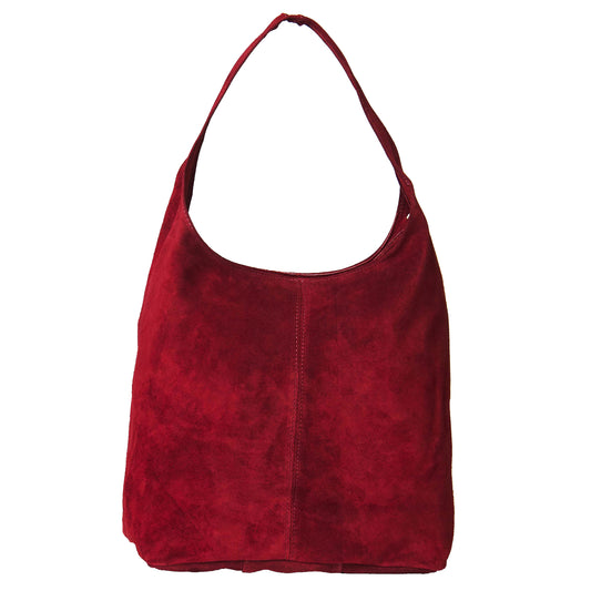 Borsa Suede Sacca Grande con zip Porpora