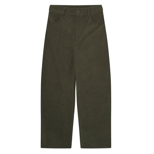 COMPAÑÍA FANTÁSTICA Pantaloni in velluto marrone scuro