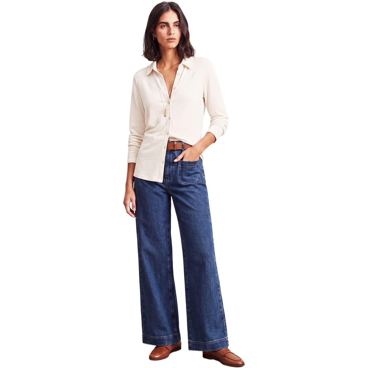 SURKANA Camicia Aderente in Bambù Crudo