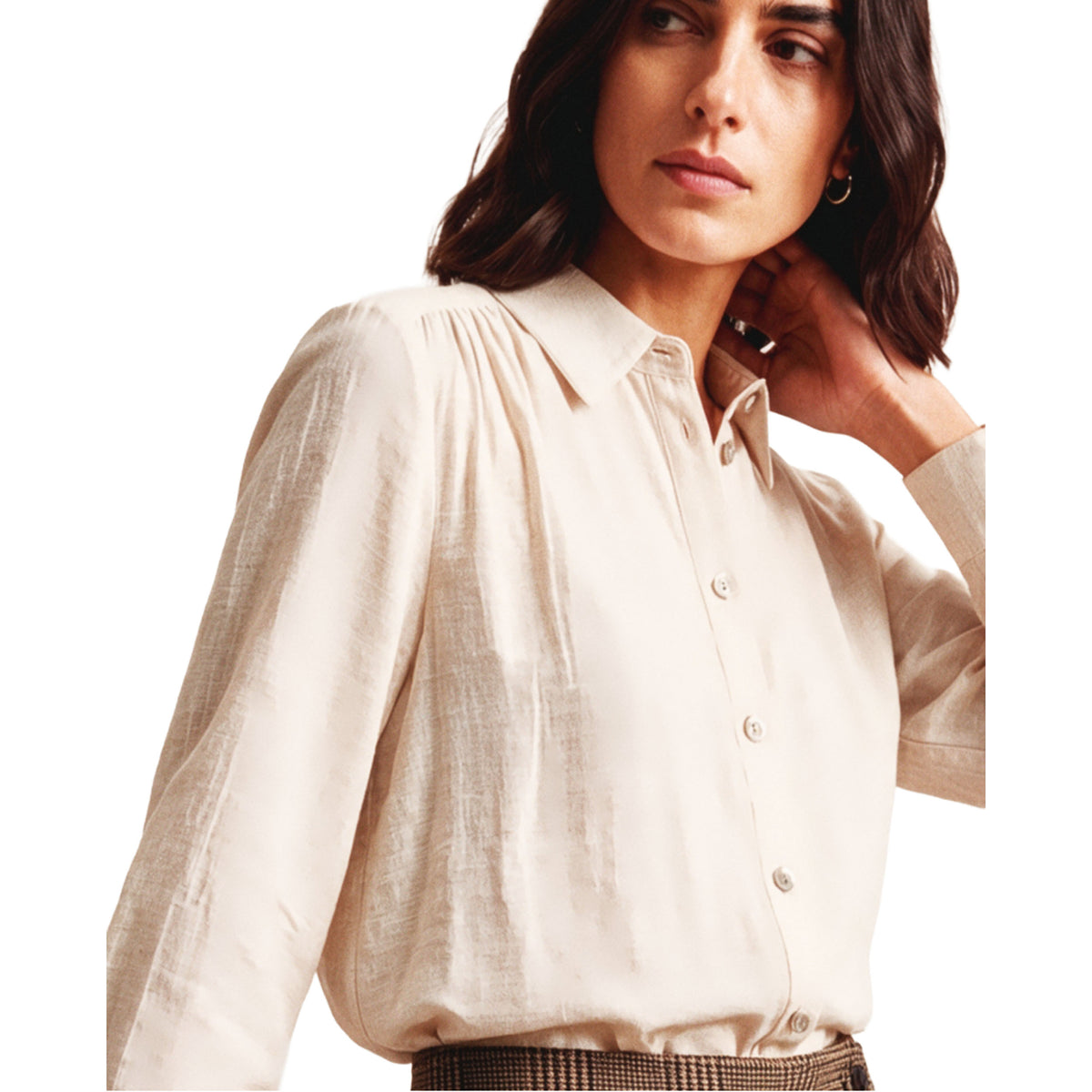 SURKANA Camicia con Arricciature sulle Spalle Crudo