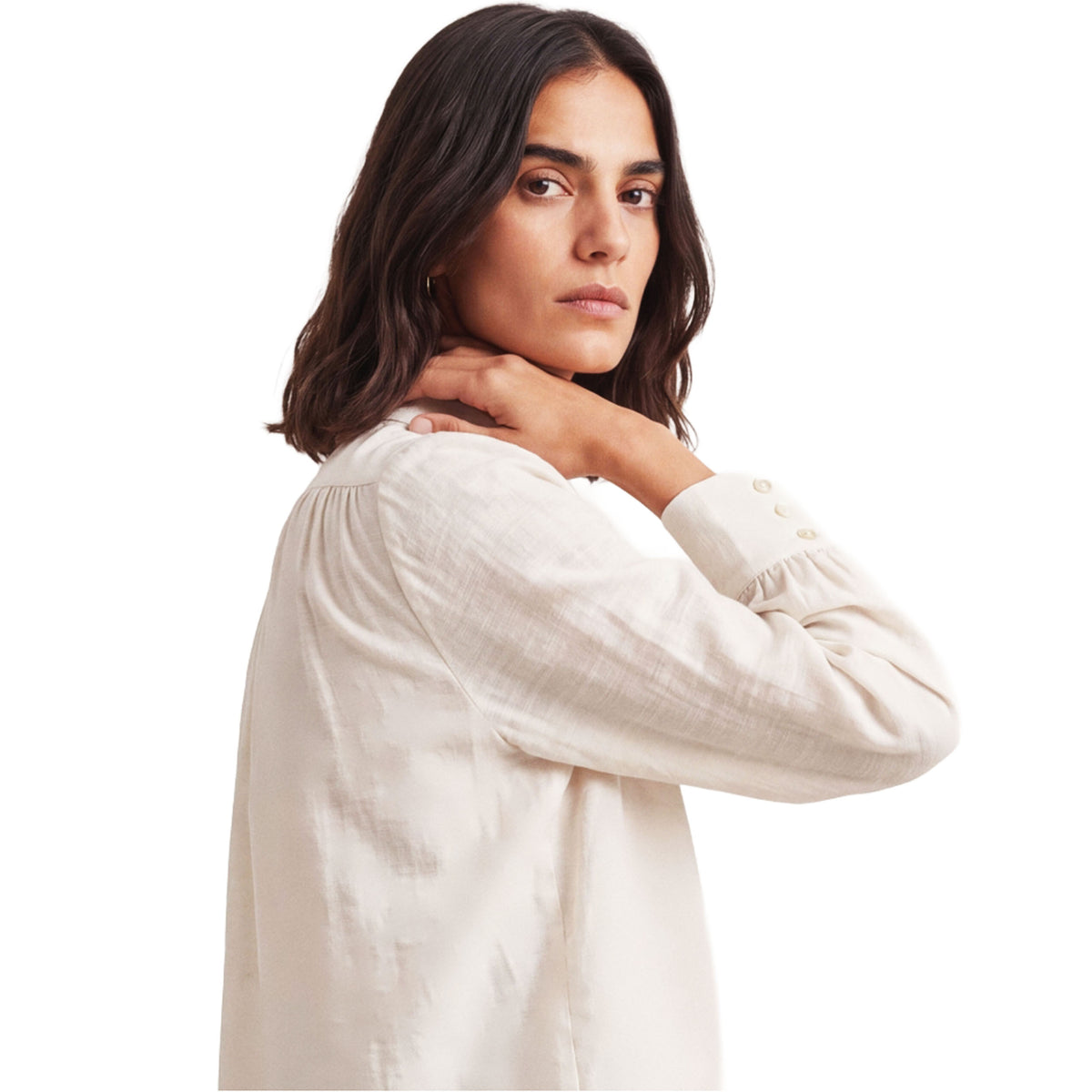 SURKANA Camicia con Arricciature sulle Spalle Crudo