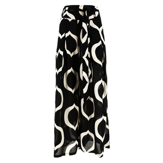 KARAKORUM Pantaloni SASHI Nero ed Ecru-KARAKORUM-VIALESCARPE