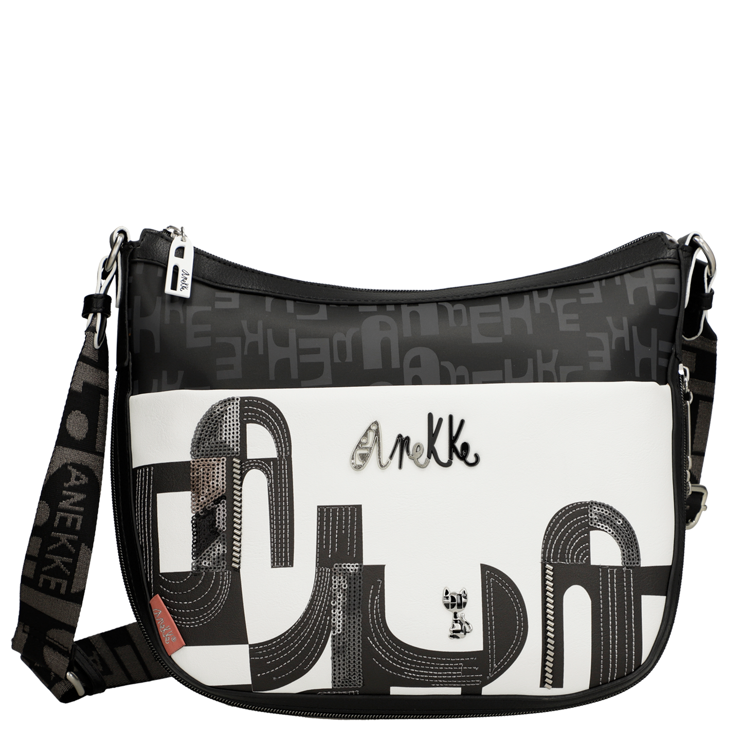 Borsa a Tracolla grande - Nature Sixties Black White