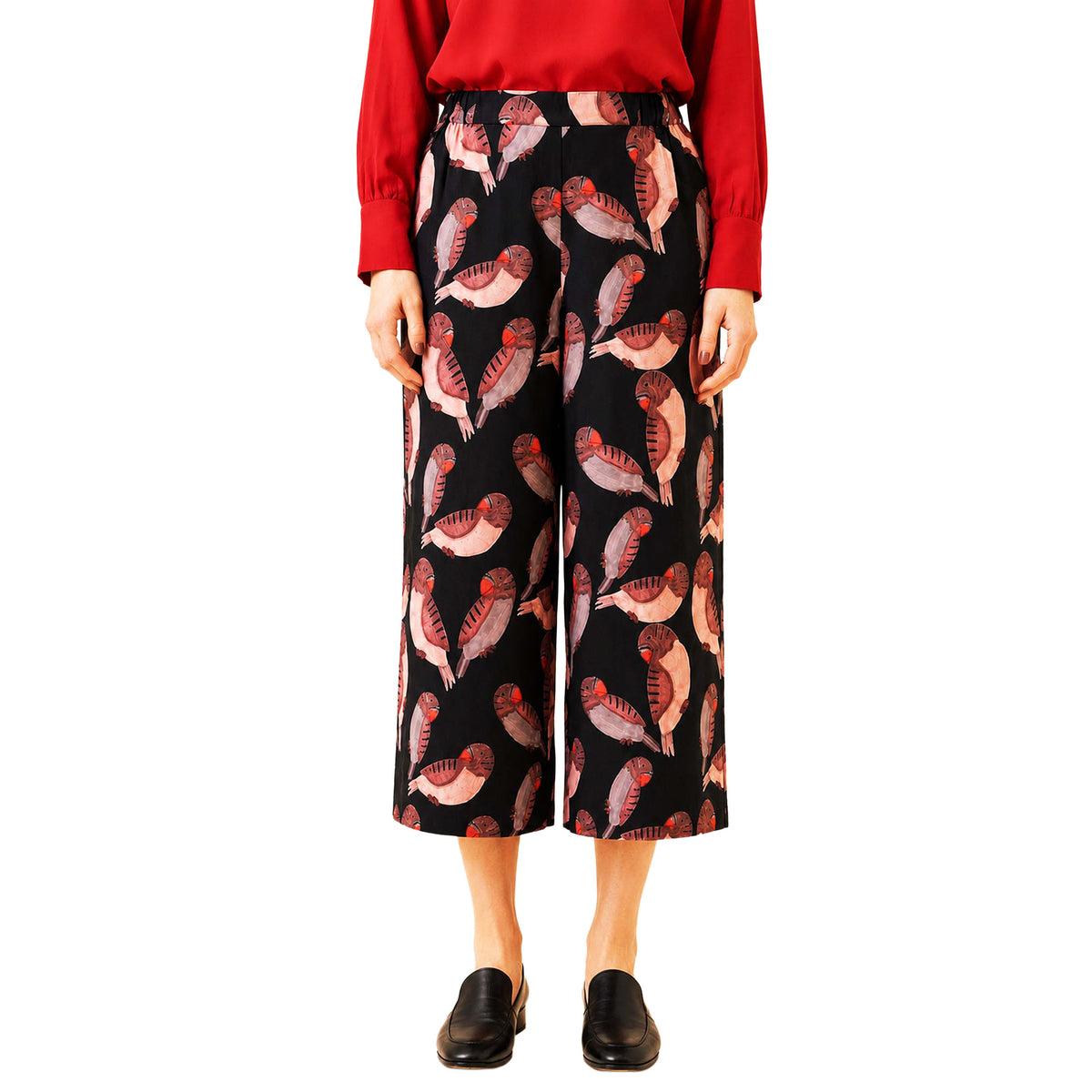PEPALOVES Pantaloni cropped Birds
