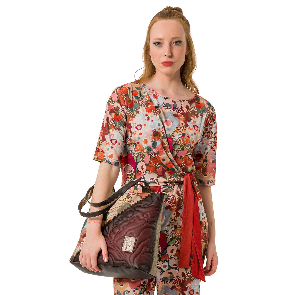 ANEKKE Borsa a Spalla Quadrata Blossom