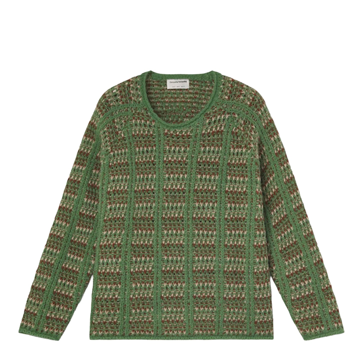 COMPAÑÍA FANTÁSTICA Maglione in Maglia Verde con Dettagli Ricamati