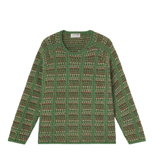COMPAÑÍA FANTÁSTICA Maglione in Maglia Verde con Dettagli Ricamati