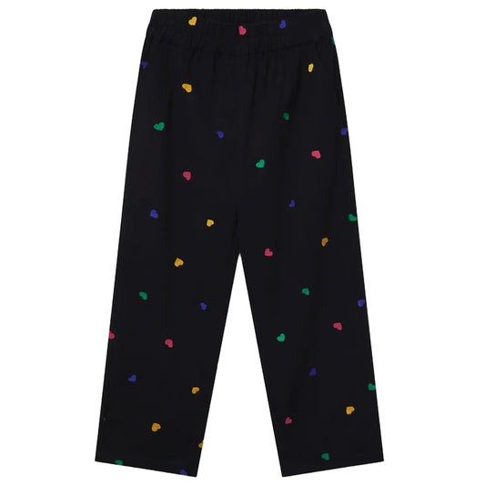 COMPAÑÍA FANTÁSTICA Pantaloni neri con stampa Candy