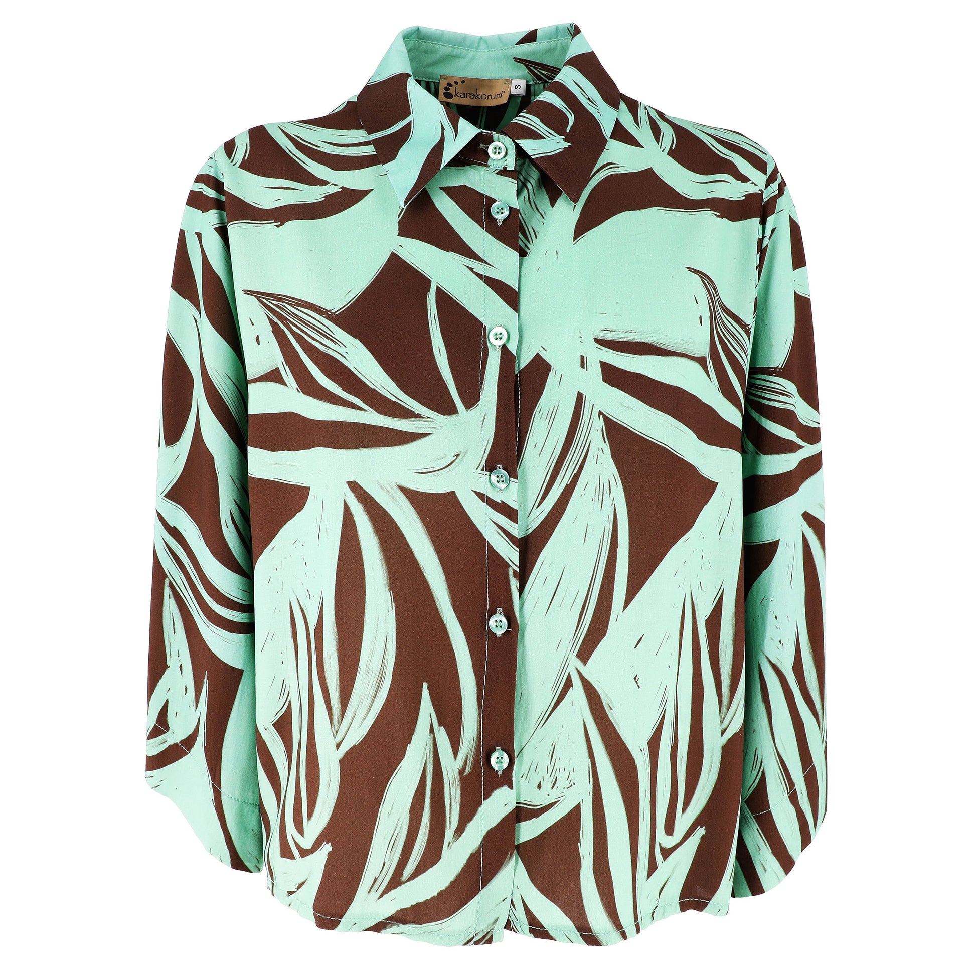 KARAKORUM Camicia ALICIA Menta e Marrone-KARAKORUM-VIALESCARPE