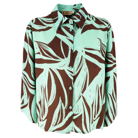 KARAKORUM Camicia ALICIA Menta e Marrone-KARAKORUM-VIALESCARPE