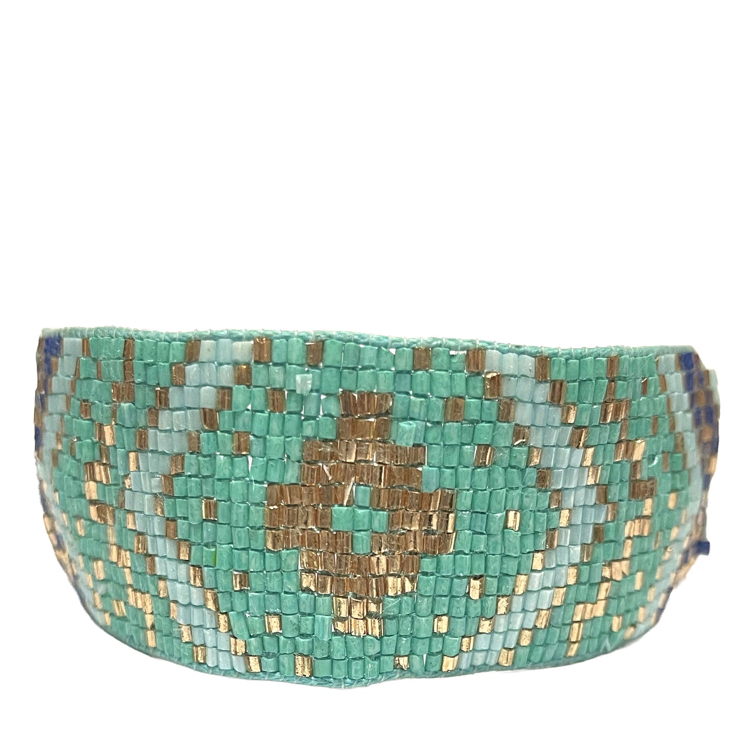 SURKANA Bracciali alti perline giapponesi celesti