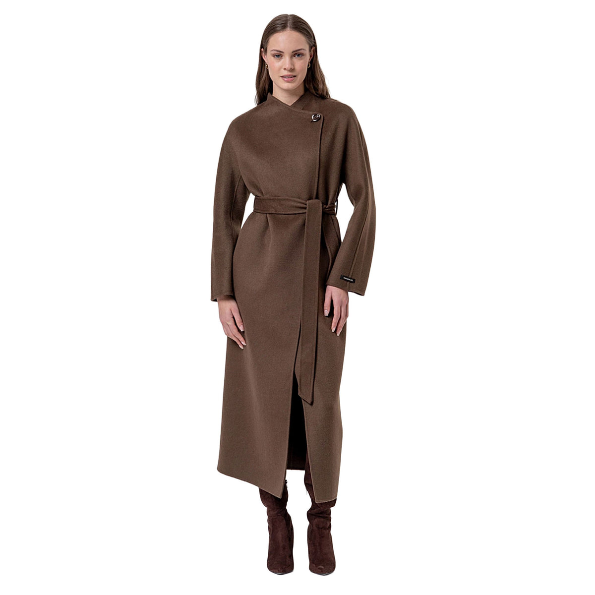 SURKANA Cappotto lungo incrociato Tabacco