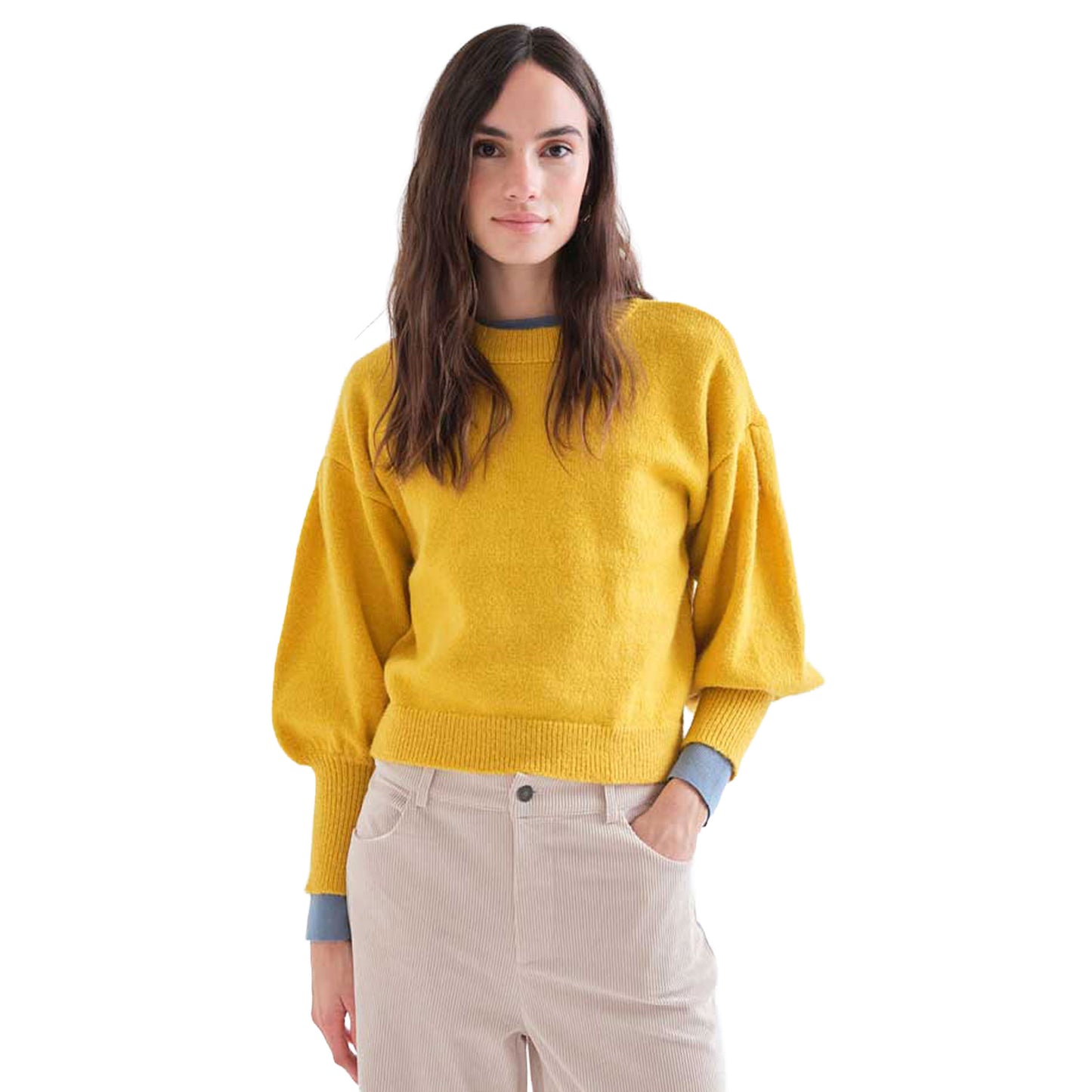 COMPAÑÍA FANTÁSTICA Maglione giallo con maniche a sbuffoCOMPAÑÍA FANTÁSTICA Maglione giallo con maniche a sbuffo