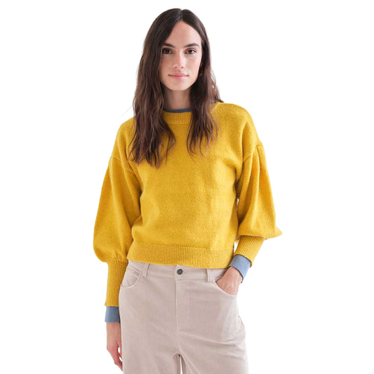COMPAÑÍA FANTÁSTICA Maglione giallo con maniche a sbuffo
