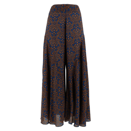 KARAKORUM Pantaloni TRESOR Blu e Marrone-KARAKORUM-VIALESCARPE