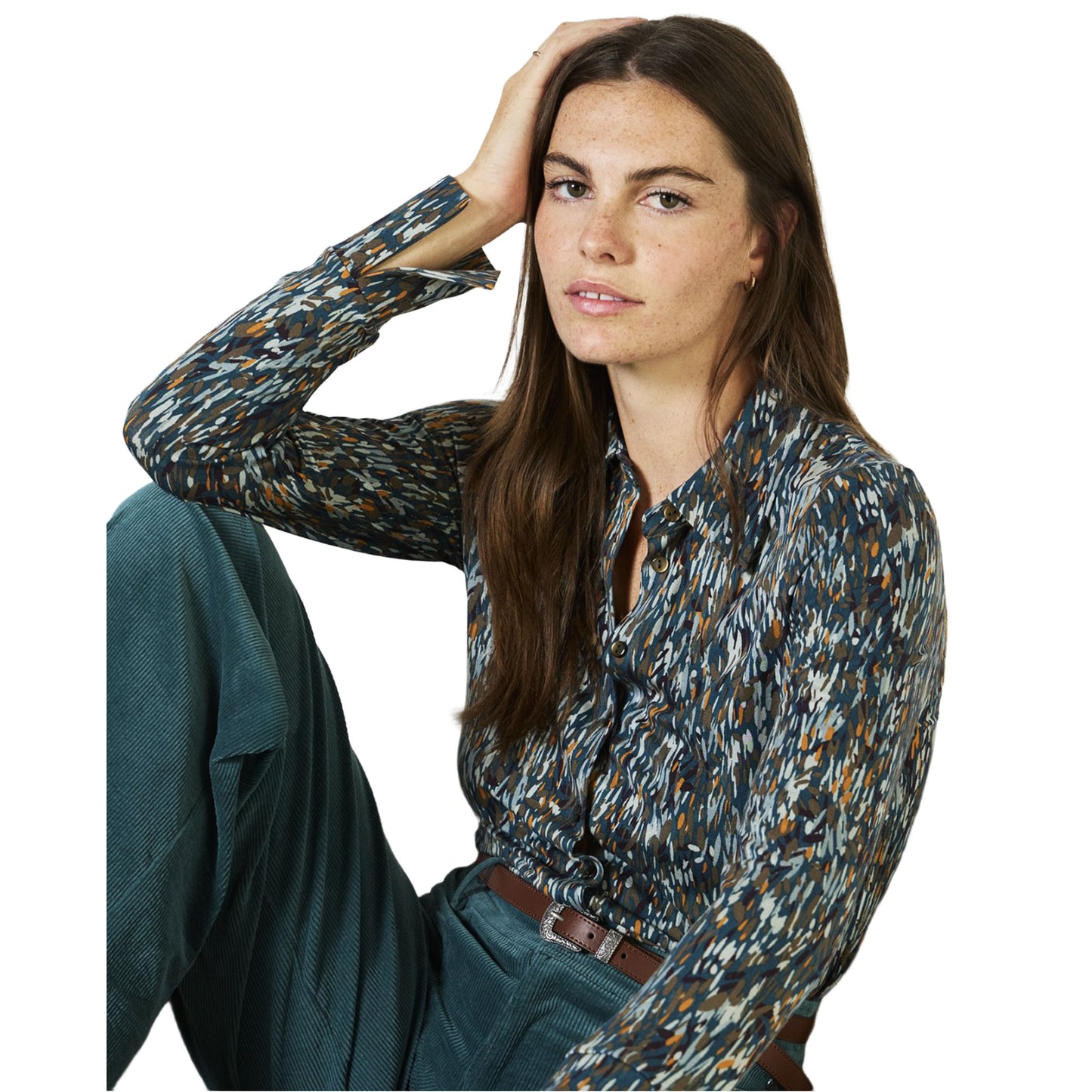 SURKANA - Camicia a maniche lunghe elastica e fluida-SURKANA-VIALESCARPE