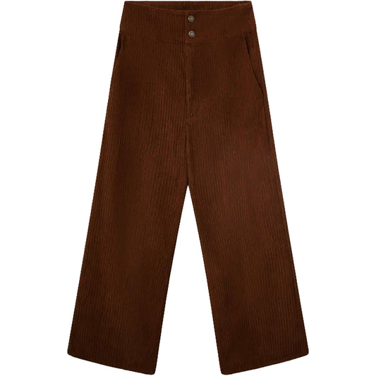 COMPAÑÍA FANTÁSTICA Pantaloni in velluto a coste marrone