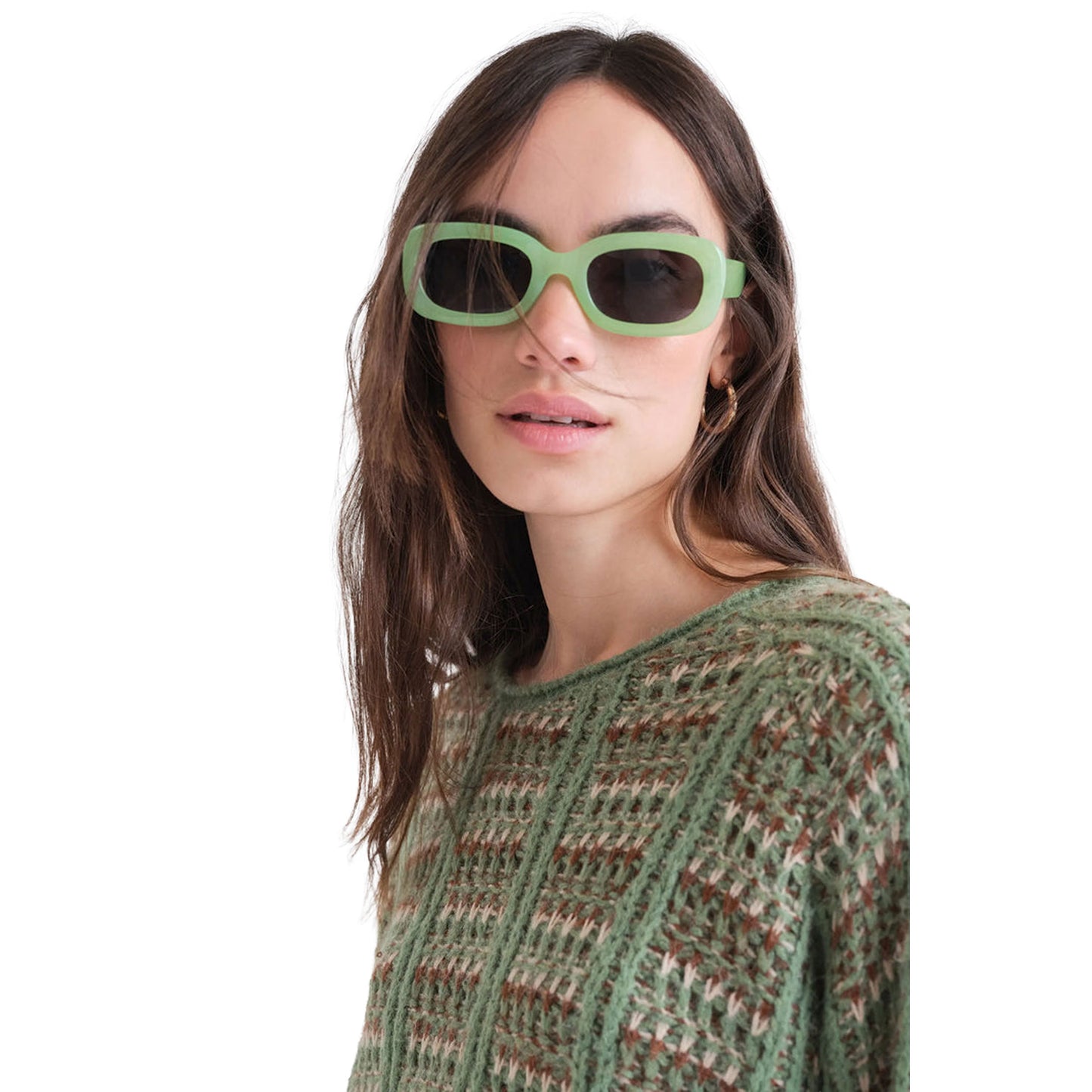 COMPAÑÍA FANTÁSTICA Maglione in Maglia Verde con Dettagli Ricamati